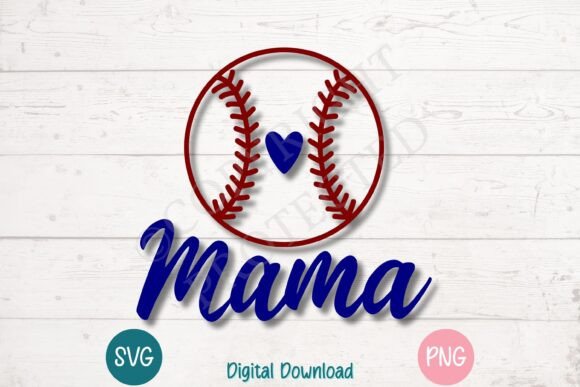 Baseball Mama with Heart Graphics