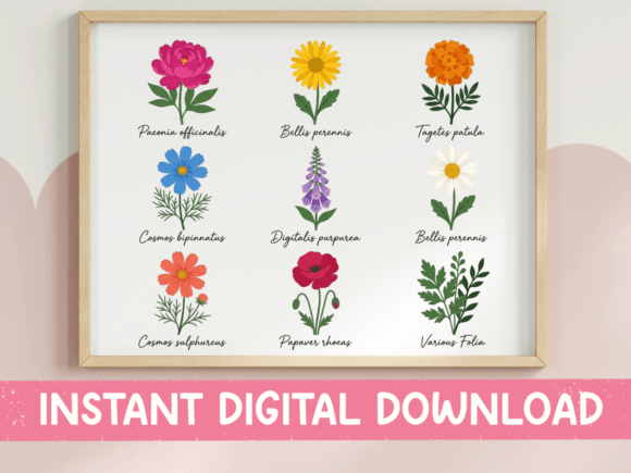 Botanical Flower Grid SVG PNG 9