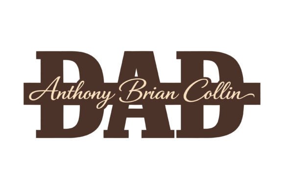 Dad Custom Kids Name Script Bold SVG Graphics