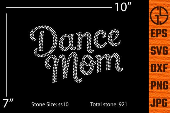 Dance Mom Rhinestone Script Typography