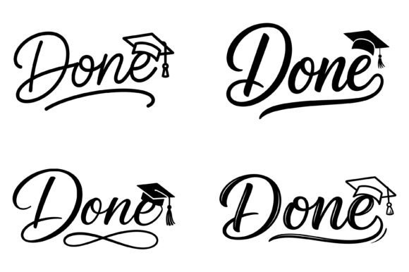 Done Graduation Script Bundle: Graphics for T-Shirt Designs