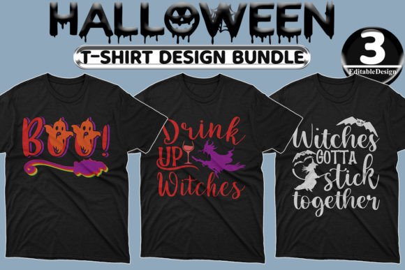 Halloween Day T-shirt Design Bundle-12
