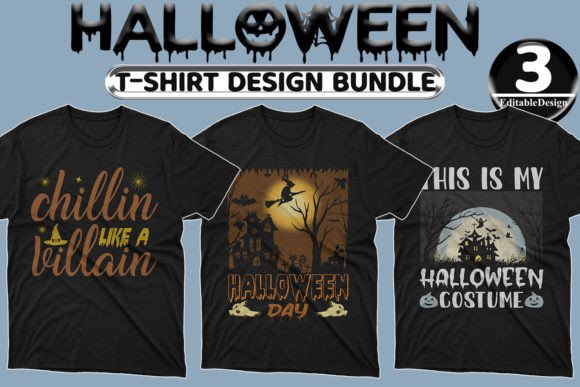 Halloween Day T-shirt Design Bundle-17