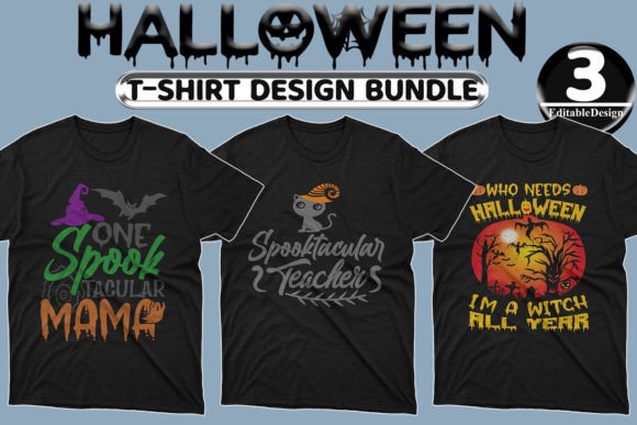 Halloween Day T-shirt Design Bundle-19