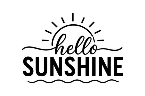 Hello Sunshine Sun Wave Script Minimal Graphics
