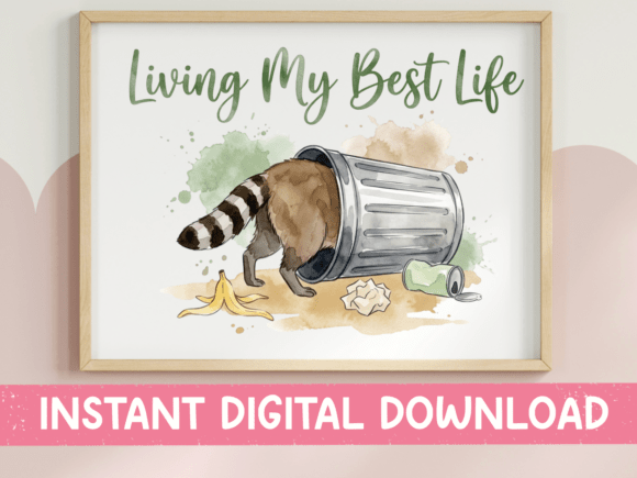 Living My Best Life Raccoon SVG PNG
