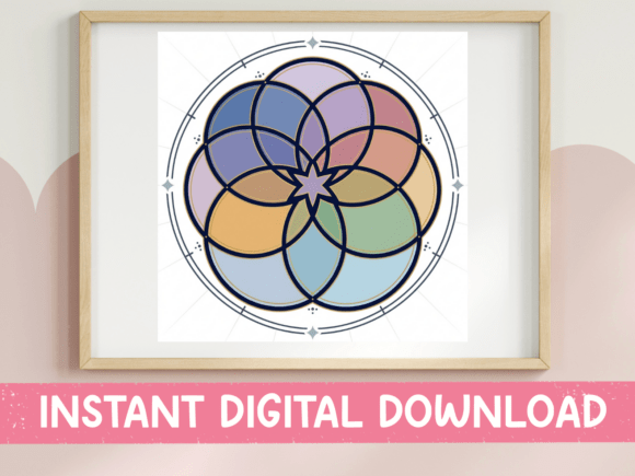 Pastel Sacred Geometry Mandala Art Graphics