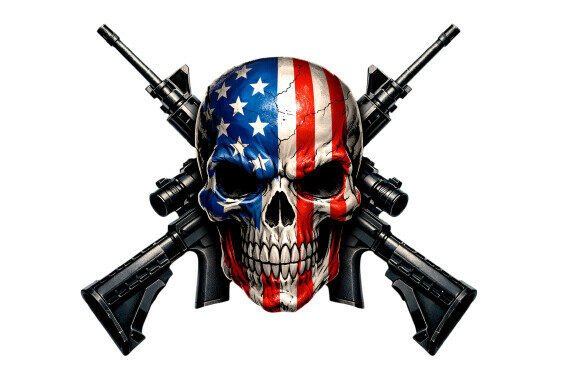 Patriotic Skull PNG USA Tactical Art Graphics