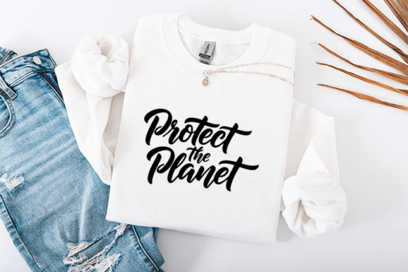 Protect the Planet Script Eco Design Graphics