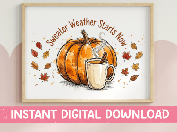 Sweater Weather Starts Now Pumpkin Mug Graphics
