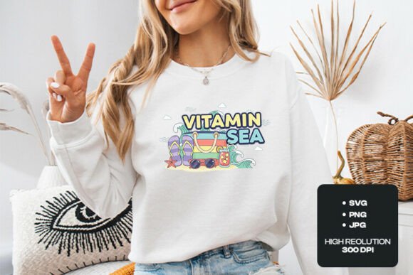 Vitamin Sea Summer Beach SVG Art Graphics